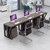 Escritorio de Oficina Moderno y Sencillo para Coworking, Estación de Trabajo para Empleados, Escritorio para 2 o 4 Personas