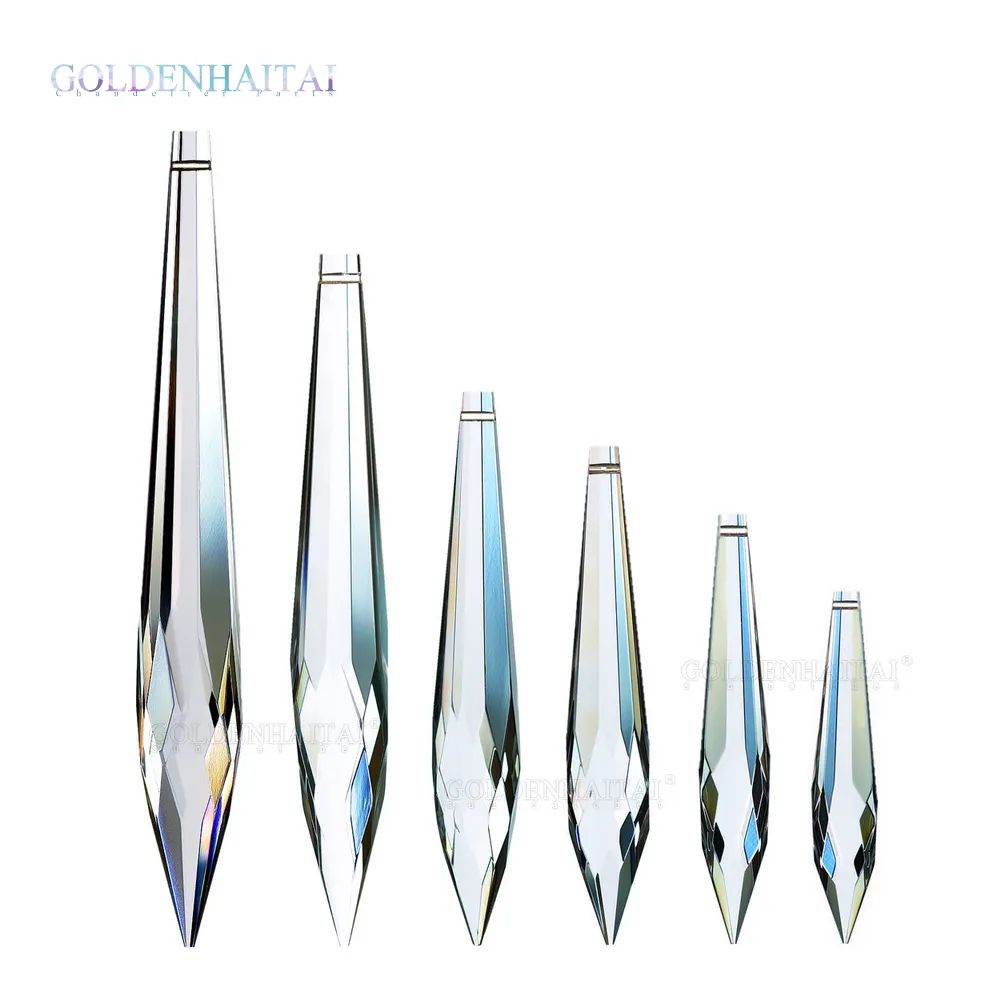 Icicle Crystal Chandelier Drop 50. 63. 76. 89.100.120.150mm Prism Ornament Pendant Sun catcher Window Decoration 7803