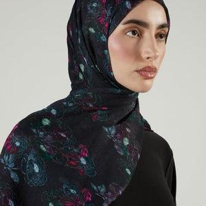 Ladies' Modest Muslim Print Hijab Custom Logo Modal <b>Scarf</b> Customizable Soft Breathable Comfortable Durable Lightweight - Product Image 1