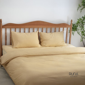 Luxury Cotton <b>Bedding</b> Set 4 Piece Stone-Washed Technology Custom <b>Bedding</b> Size Yellow Pinstripes Style Pattern Eco-Friendly - Product Image 1