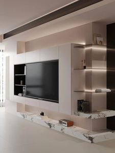 Conception de stockage minimaliste moderne de plein-mur pour des meubles de TV pour la maison meubles de salon pour l'usage d'appartement - Product Image 6