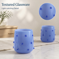 Tasse en verre à bulles bleu lait créative, en borosilicate haute résistance, pour café, lait et thé