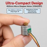Moteur pas à pas micro haute précision 20 mm avec engrenage en laiton, ultra compact, miniature, pour robotique, mise au point de caméra, CE