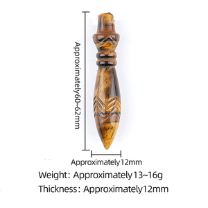 Pendolo in Cristallo Naturale Egiziano 60MM, Bacchetta in Pietra Preziosa Intagliata per Divinazione, Guarigione, Reiki e Meditazione - Product Image 2