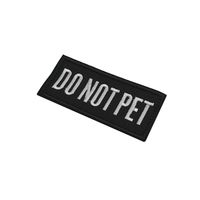 Écusson brodé noir et blanc avec inscription 'Funny Service Dog Animal Pets DO NOT PET' pour vêtements, sacs et chapeaux d'animaux, à coudre