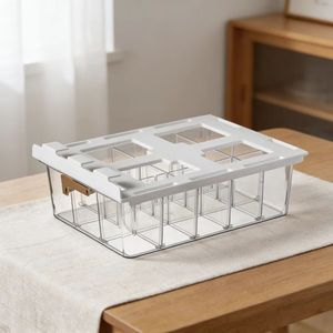 Organizzatore <span class=keywords><strong>per</strong></span> Cassetti <span class=keywords><strong>in</strong></span> <span class=keywords><strong>Plastica</strong></span> PET Resistente all'<span class=keywords><strong>Olio</strong></span>, Regolabile, con Scomparti Staccabili <span class=keywords><strong>per</strong></span> Conservare Mutande, Calzini, Cravatte - Product Image 1