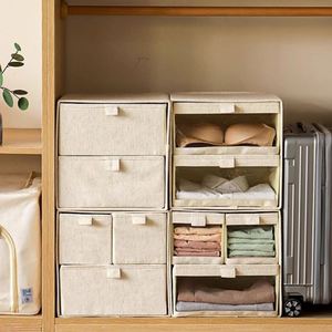 Custom Label and Logo Two Layer <b>Drawer</b> Organizer <b>Box</b> Closet <b>Storage</b> Organizer <b>Box</b> Fabric <b>Storage</b> Containers - Product Image 2