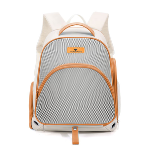 YUEBAITU Mesh <b>Pet</b> Backpack <b>Carrier</b> Solid Color Breathable Zipper Closure for Small Animals - Product Image 5