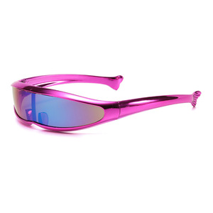 New Electroplated cá heo kính thể thao ngoài trời đi xe đạp Kính mát tương lai Y2K Cat Eye gương ống kính - Product Image 3