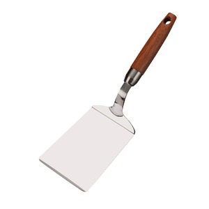 Spatule à pizza en acier inoxydable avec manche en bois – Outil durable pour retourner les steaks, servir les œufs, les grillades, les poissons, les galettes, les burgers et les pizzas - Product Image 1