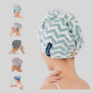Serviette pour femme, turban de séchage pour la douche et le spa, en microfibre éponge absorbante à séchage rapide pour les cheveux - Product Image 2
