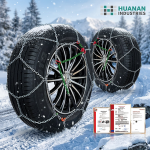 Chaînes à neige KJ 9 mm en acier allié à motif diamant, antidérapantes pour voitures et SUV, pour l'hiver, la <span class=keywords><strong>glace</strong></span>, la neige et la boue, installation facile - Product Image 1