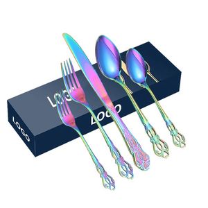 Ensemble de couverts de haute qualité, 20 pièces, en acier inoxydable doré, ensemble de fourchettes uniques pour restaurant - Product Image 1