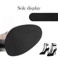 Stivali da Ballo da Donna con Plateau in Pelle Verniciata, Tacchi Alti, Allacciatura con Fibbia, Scarpe da Jazz Nere e Rosse, Nuovo Stile