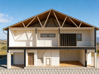 Casa Prefabricada de Acero Ecológica Star Flow de 398m, 2 Pisos, Bajo Costo, Moderna, con Sistema de Aislamiento Térmico y Ahorro de Energía