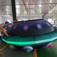 Açık reklam için şişme Alien karikatür karakter hava balon LED aydınlatma UFO