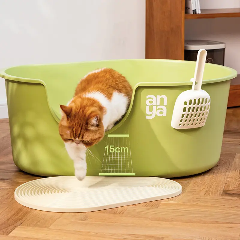 2023 yeni gelenler sıcak satış Pet ürünleri kedi temiz Up ürünleri ile büyük uzay kedi tuvalet kutusu kedi kum kabı ile kedi kumu kepçesi