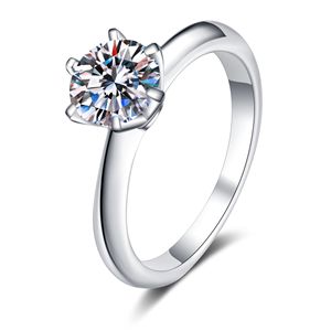 Anillos clásicos de compromiso y boda de eternidad en moissanita GRA de 5ct y banda de joyería de plata esterlina S925 - Product Image 1