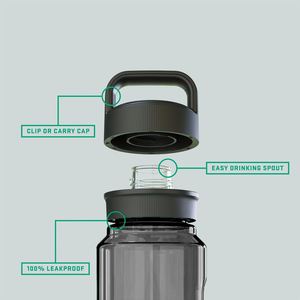 Bouteille d'eau de sport en plastique durable, plusieurs couleurs, avec bouchons à vis, pour un usage quotidien - Product Image 2