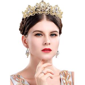 Tiare da Sposa con Strass Dorati, Coroncine per Feste, Regali di Natale, Accessori per Costumi, <span class=keywords><strong>Corone</strong></span> di <span class=keywords><strong>Compleanno</strong></span> per Donne - Product Image 6