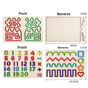 Tablero de Madera Personalizable con Laberinto de Colores, Herramienta Educativa y Divertida para Trazar Líneas, para Niños, Material Didáctico <span class=keywords><strong>Montessori</strong></span>, Equipo para Guardería - Product Image 6