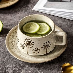 Juego de Taza y Platillo de Cerámica Vintage con Diseño Creativo y de Alto Valor Estético para Uso en Oficina - Product Image 2