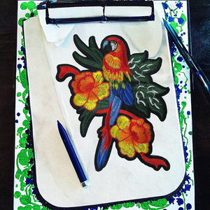 Exquisitos Parches Bordados de Aves Termoadhesivos con PVC, Varias Formas, Tela de Lona Ecológica - Product Image 3