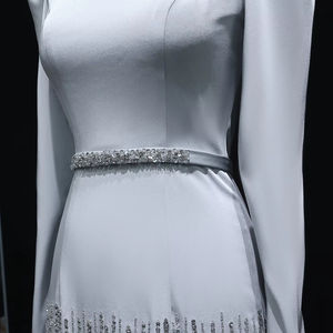 Gaun Malam Elegan Jancember LSZ039 Perak Lengan Panjang Model Duyung untuk Pesta <span class=keywords><strong>Prom</strong></span>, Pesta, dan Pernikahan - Product Image 5
