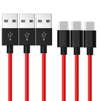 Câble de charge rapide USB Type C tressé en nylon 60W 1m 2m 3m pour téléphone portable