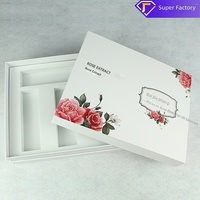 Boîtes cadeaux en carton personnalisées avec couvercle et plateau, motif rose et impression offset, fabriquées sur mesure à Shenzhen pour la production sur mesure
