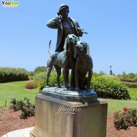 Décor de manoir de chasse français Sculpture Chasseur Valet Statue Bronze