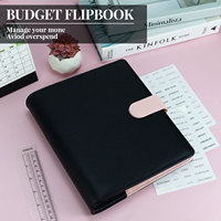 Classeur à 6 anneaux A5 avec logo personnalisé de haute qualité Organisateur de planification en cuir avec boîte et porte-cartes Classeur à 6 anneaux en or