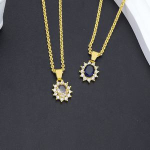 Collar de Lujo para Mujer, Chapado en Oro, con Colgante de Latón en Forma de Corazón y Zirconia, Accesorios de Joyería para Boda, Regalo - Product Image 5