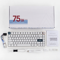 Teclado Mecánico Inalámbrico CIDOO QK75 75% con Montaje Gasket, Hot Swap, Programable VIA, Tri-Modo, RGB para Juegos