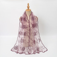 Nouvelle Écharpe Longue en Dentelle Florale Brodé Style Français Vintage 2026 – Élégante, Polyvalente et Protectrice Contre le Soleil