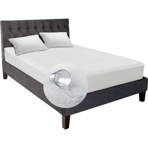 Protège-matelas en coton éponge tricoté, taille Queen, <span class=keywords><strong>imperméable</strong></span>, doux, respirant, blanc, lavable en machine, rafraîchissant, pour usage hospitalier - Product Image 6