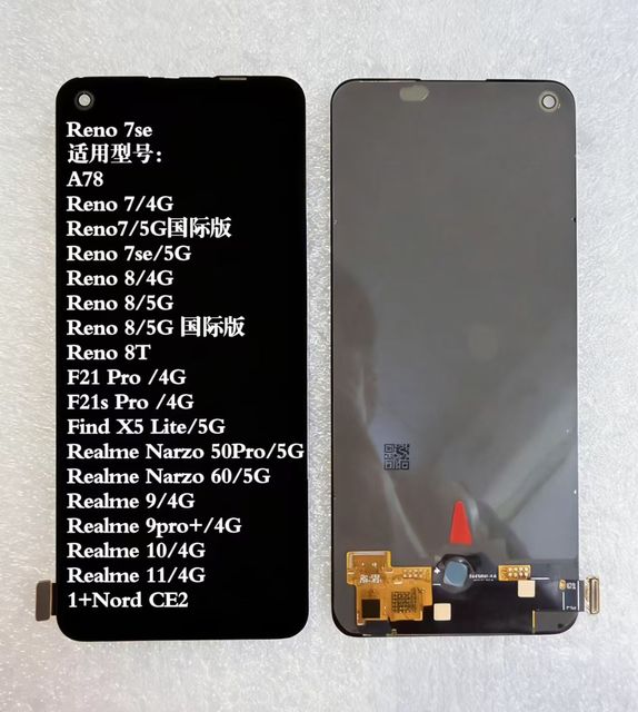 For Reno 7SE 5G 7 8 8T 1+ Nord CE2 F21 PRO A78 Find X5 Lite Realme Narzo 50pro 60 10 11 9 Pro+ Screen Display Mobile Phone Lcds
