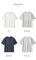 T-shirt à manches courtes en lyocell de luxe pour homme, nouveau polo Henley d'été, coupe ample, 210g