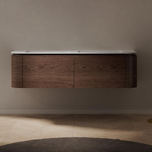 Rock countertop washbasin Italian minimalist bathroom cabinet wall mounted storage washbasin - Product Image 3