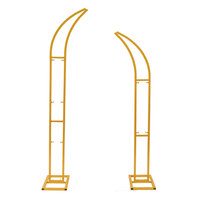 Ensemble de supports d'arche métallique pour toile de fond, 2 arches florales courbes, cadre écologique pour scène de mariage, cérémonie et anniversaire