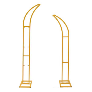 Ensemble de supports d'arche métallique pour toile de fond, 2 arches florales courbes, cadre écologique pour scène de mariage, cérémonie et anniversaire - Product Image 4