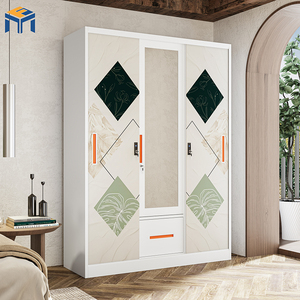 Armario de Almacenamiento Metálico Moderno y Personalizable de 2 o 3 <span class=keywords><strong>Puertas</strong></span>, Estructura Desmontable, Armario para Dormitorio - Product Image 3