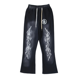Pantaloni Sportivi Hell Star Versione Premium in Puro Cotone Terry, Pantaloni Dritti Lunghi Casual e Comodi per <span class=keywords><strong>Uomo</strong></span> e Donna, Stile Streetwear Autunnale - Product Image 6