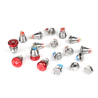Botón Pulsador Metálico Iluminado por LED de 16mm 19mm 22mm, Impermeable IP67, para Control de Energía Industrial y Maquinaria