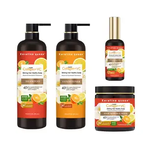 自有品牌天然发制品纯维生素c橙色洗发水和护发素批发制造商