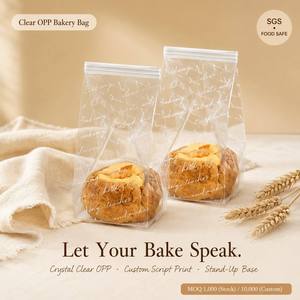 Sachet alimentaire transparent en PE à soufflet plat, refermable avec zip, avec orifice de ventilation, étiquette vierge, prêt à l'emploi, anti-humidité et anti-poussière, qualité alimentaire, personnalisable OEM - Product Image 1