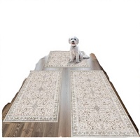 3-Piece Boho Kitchen Rug Set-Non-Slip Washable Soft Polyester Rugs for Sink Floor Entryway Hallway & Bathroom