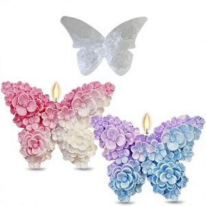 ORIGINAL Butterfly <b>Silicone</b> Candle Mold 3D Floral Non-Stick Heat Resistant Easy Demoulding Cake Decorating Tool Custom Packaging - Product Image 4