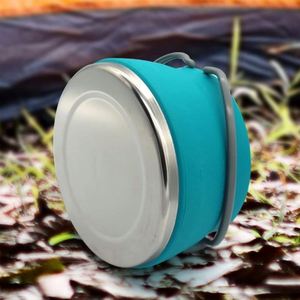 Couverture de bouilloire pliable classique en silicone et acier inoxydable sans BPA - Plage de température de -20 à 230°C pour la randonnée et le camping en extérieur - Product Image 3
