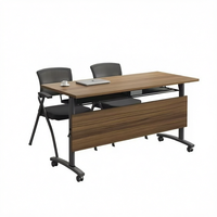 Table de formation pliable professionnelle avec plateau mobile pour conférences et études, idéale pour les écoles, les bureaux et les salles de réunion